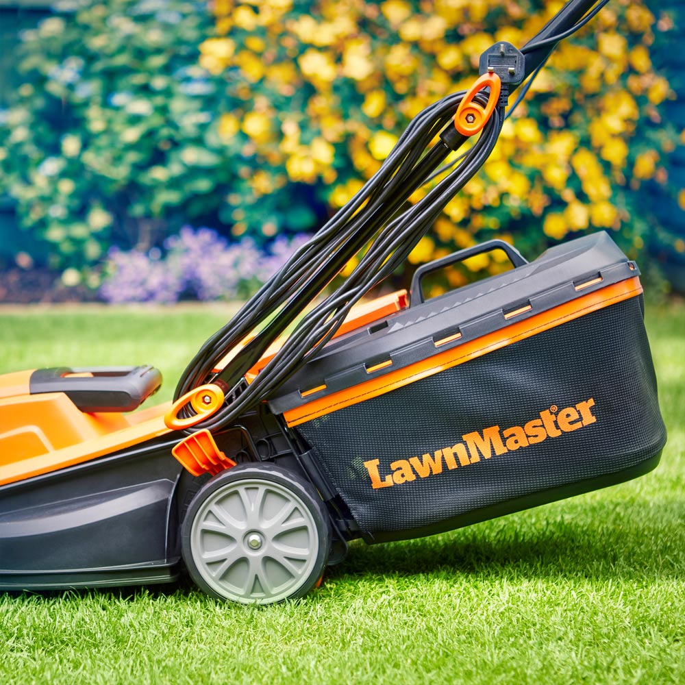 LawnMaster 1400W 34cm Rotary Electric Lawn Mower with Rear Roller Image 6