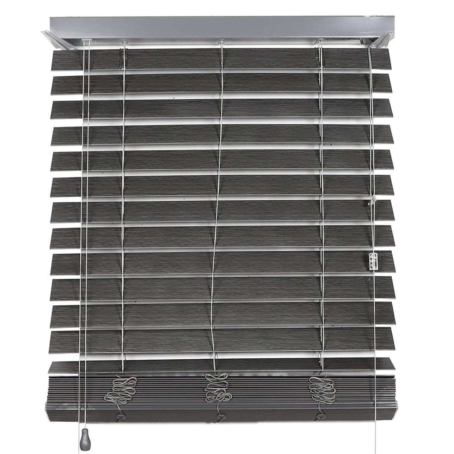 Ashwood Venetian Blind Dark Grey Oak 180cm Image 2