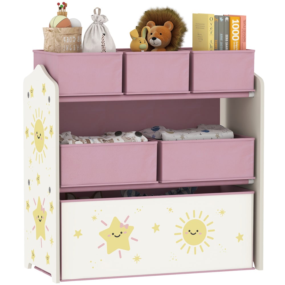 AIYAPLAY 3 Tier Pink Kids Storage Shelf Image 2