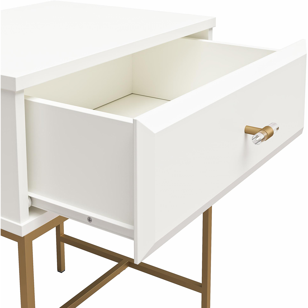 Dorel Effie Single Drawer White Nightstand Image 5