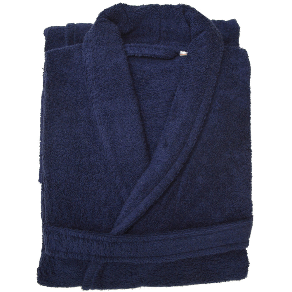 Allure Bath Fashions Hotel Luxury Large to Extra Large Navy Towelling Bathrobe Image 1