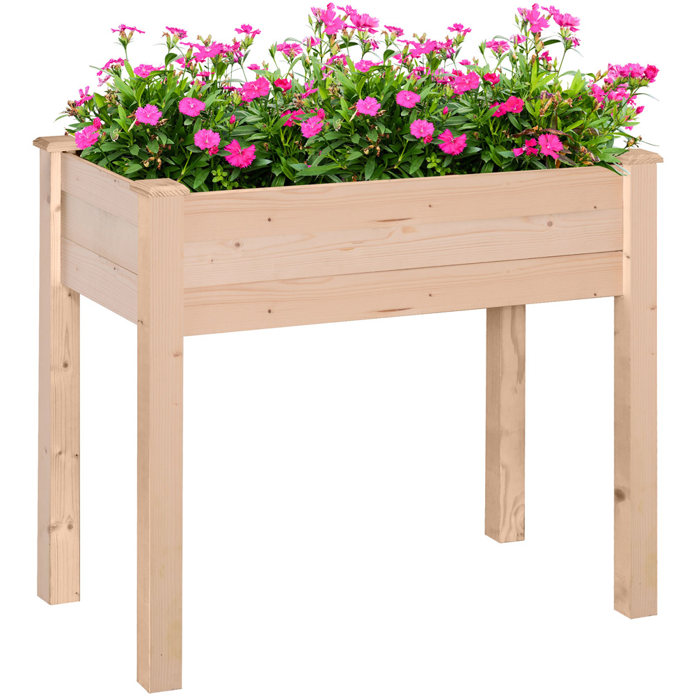Outsunny Wooden Raised Planter Box Container Image 1