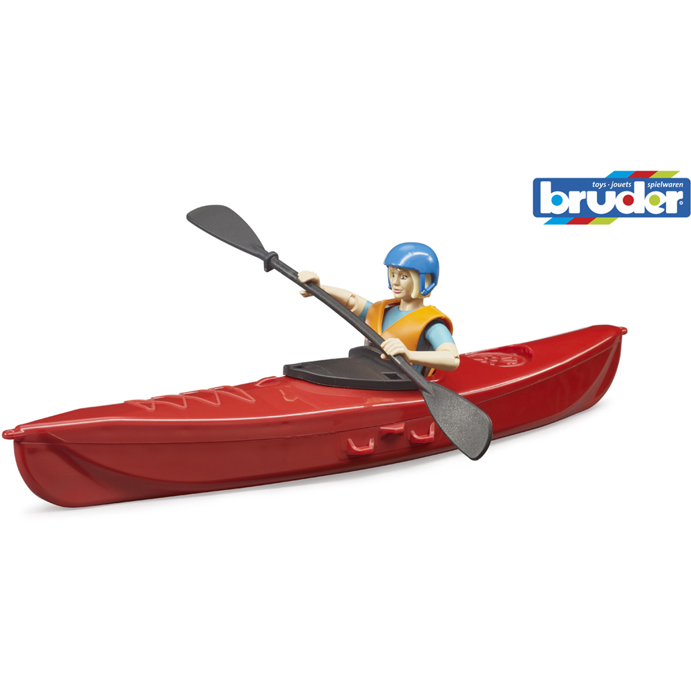 Bruder Bworld Red Kayak with Woman Kayaker Figure Image 5