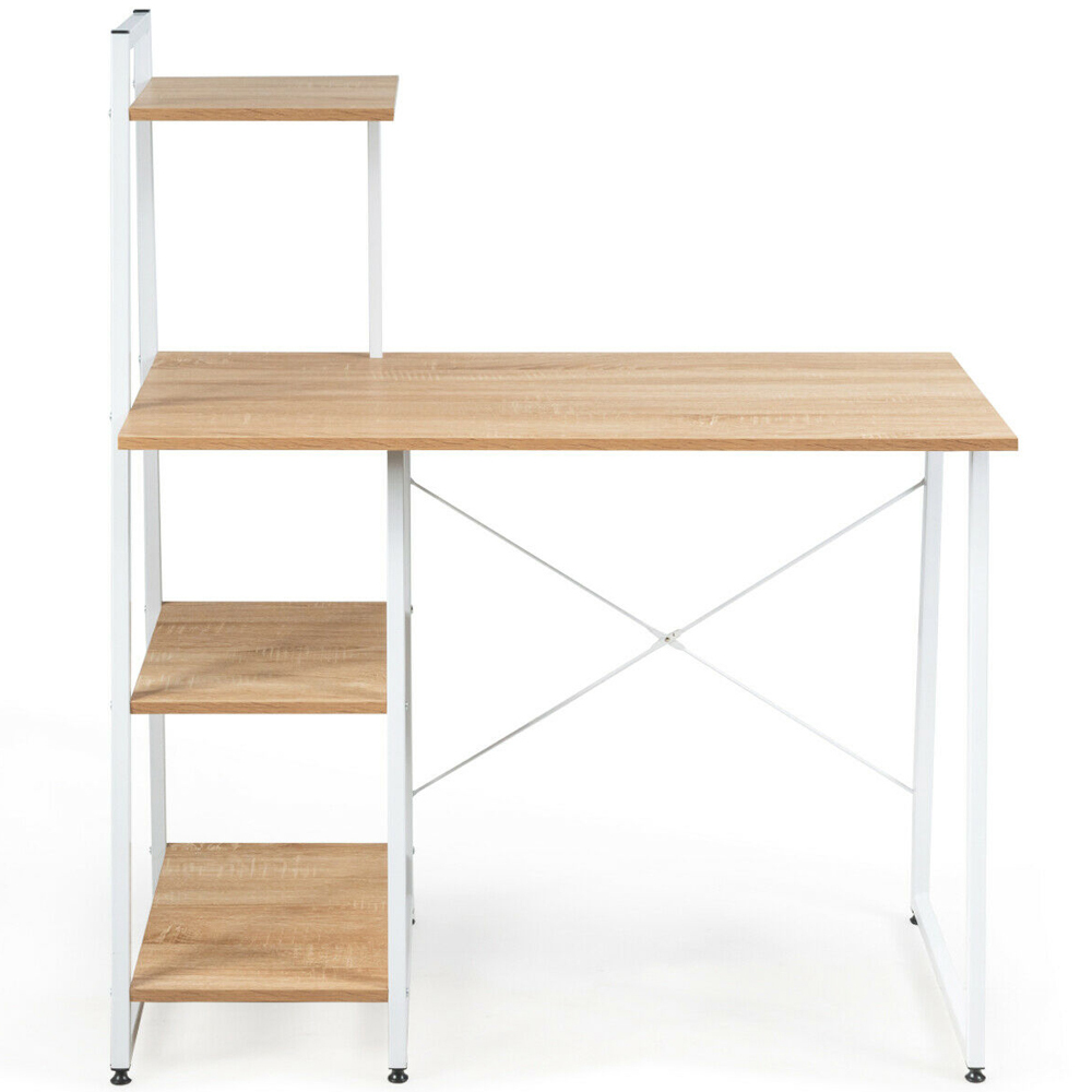 Costway 3 Shelf Adjustable Computer Desk Natural Image 2