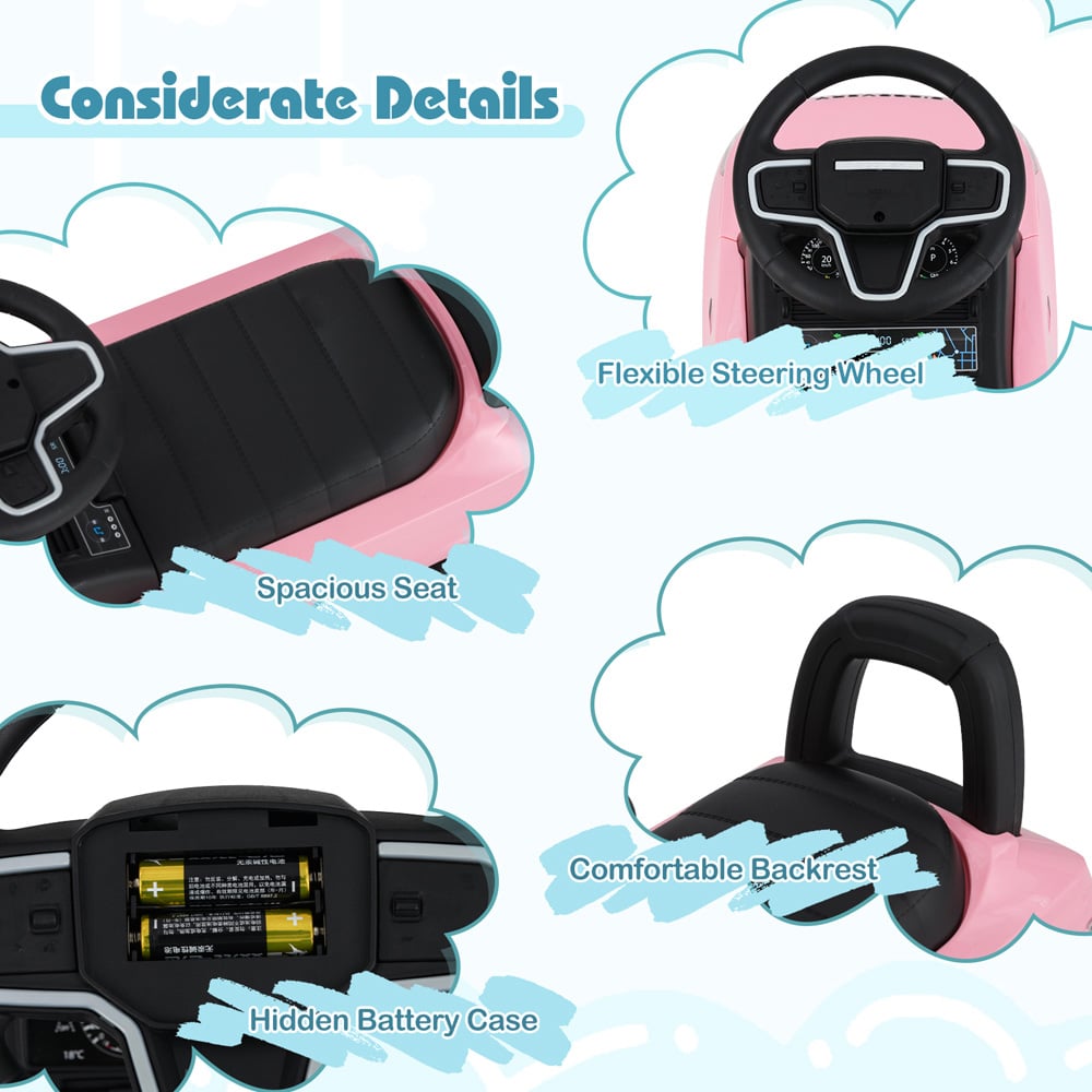 Costway Kids Pink Foot to Floor Sliding Ride On Push Car Image 7