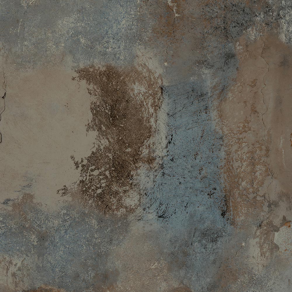 Grandeco Brandenburg Rustic Industrial Concrete Textured Brown and Teal Wallpaper Image 1