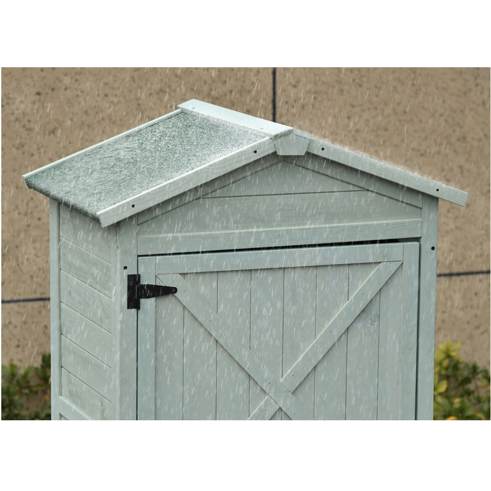 Outsunny 2.4 x 1.8ft Green Tool Shed Image 3