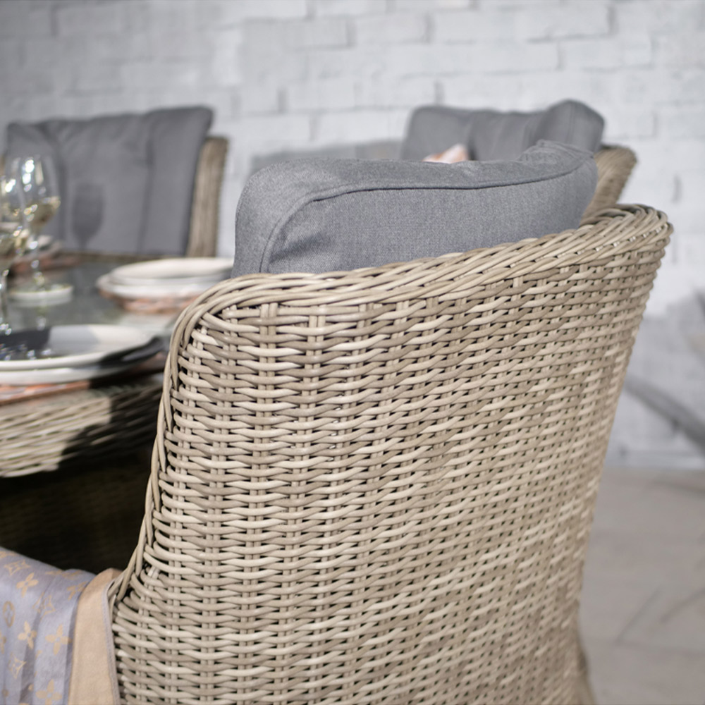 Royalcraft Wentworth Rattan Effect 6 Seater Ellipse Highback Comfort Dining Set Image 11
