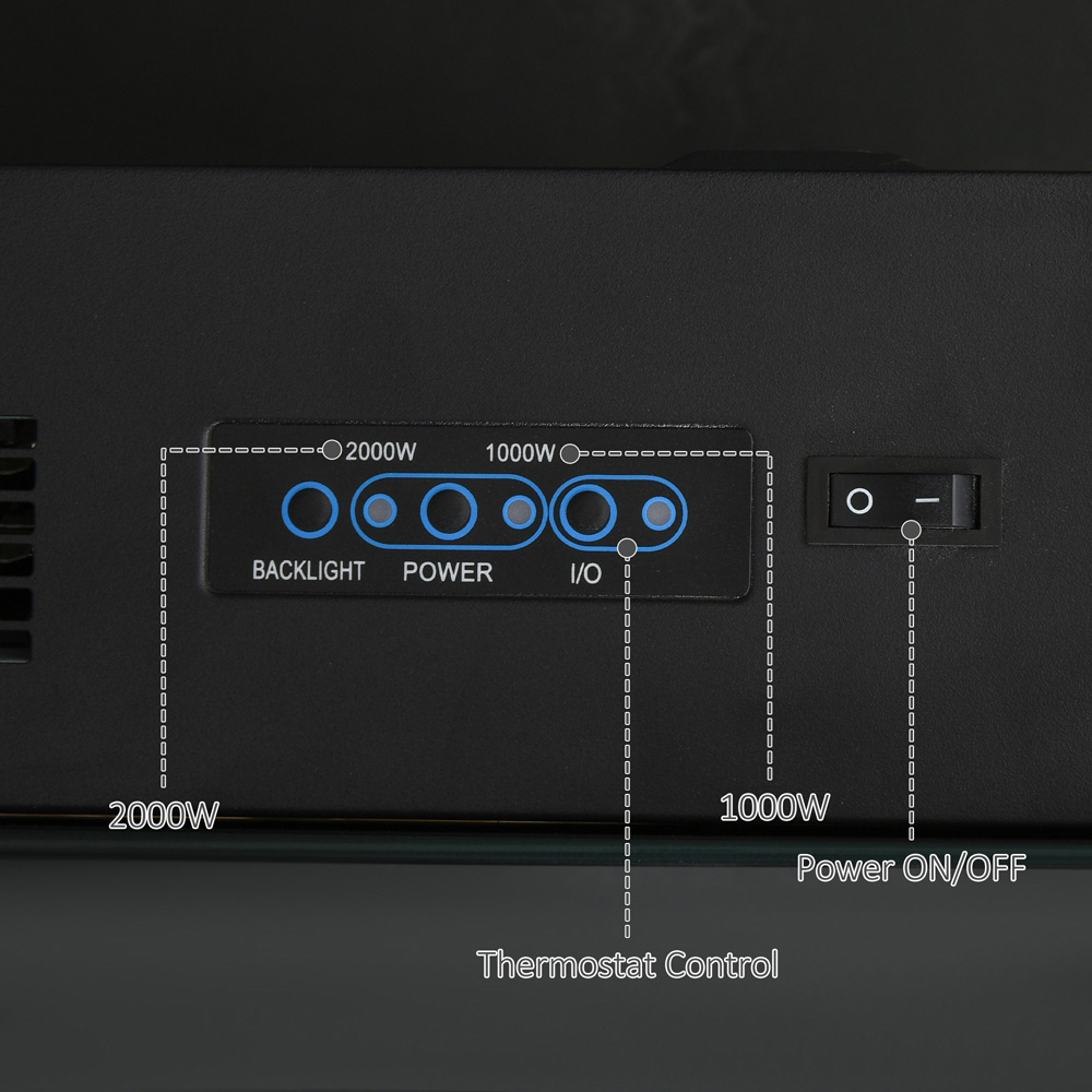 HOMCOM LED Electric Automatic Fireplace with Remote 2000W Image 3