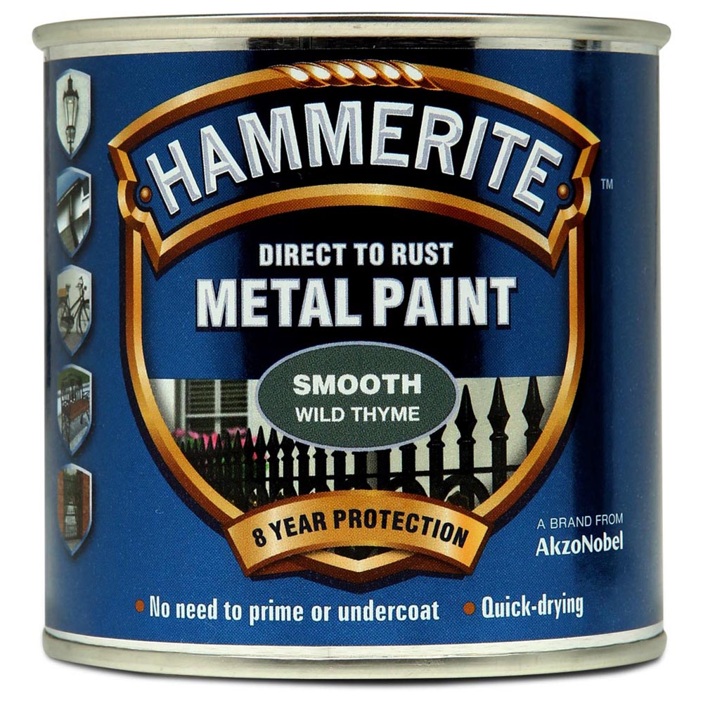 Hammerite Direct to Rust Wild Thyme Smooth Metal Paint 250ml Image 2