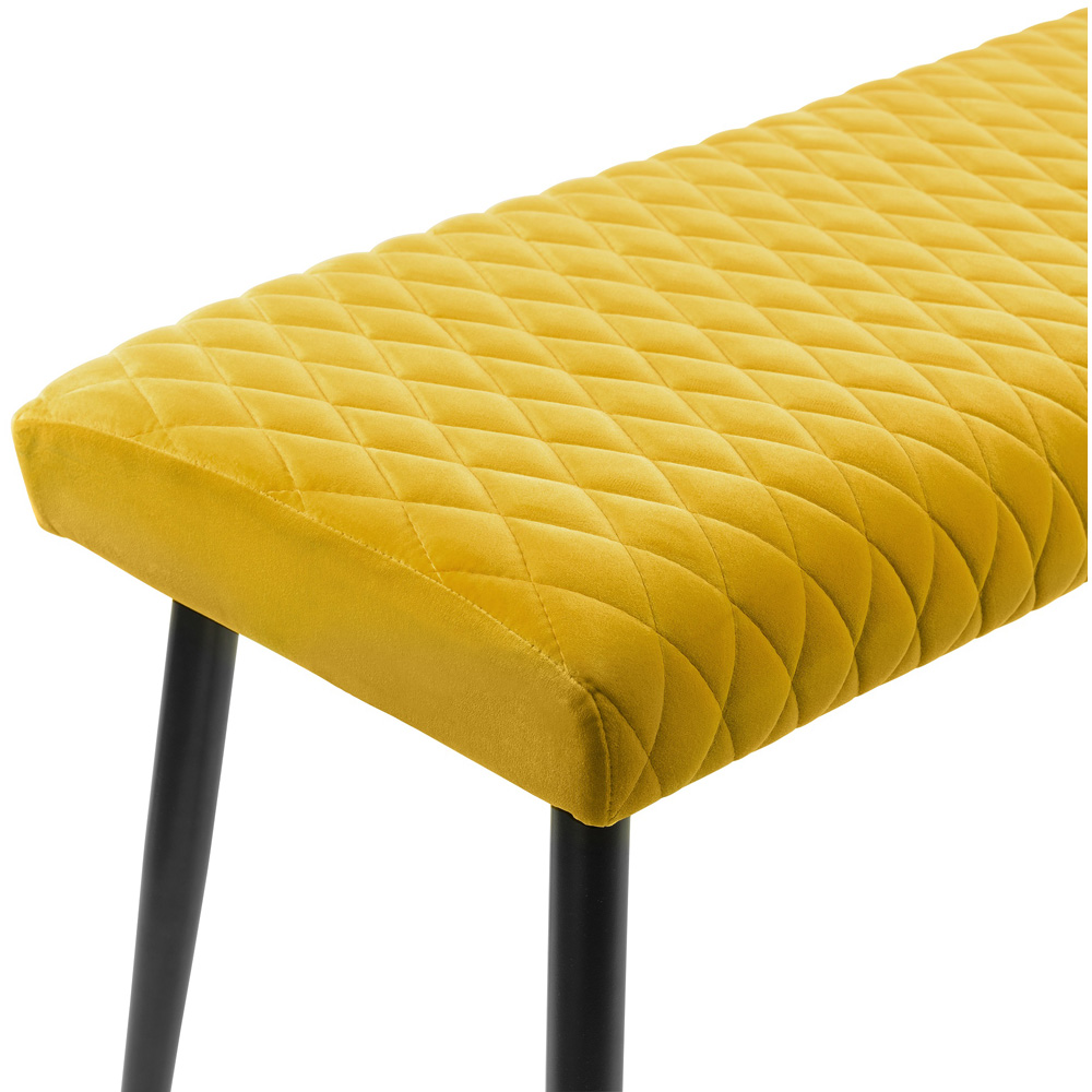 Julian Bowen Luxe 2 Seater Mustard Low Dining Bench Image 4
