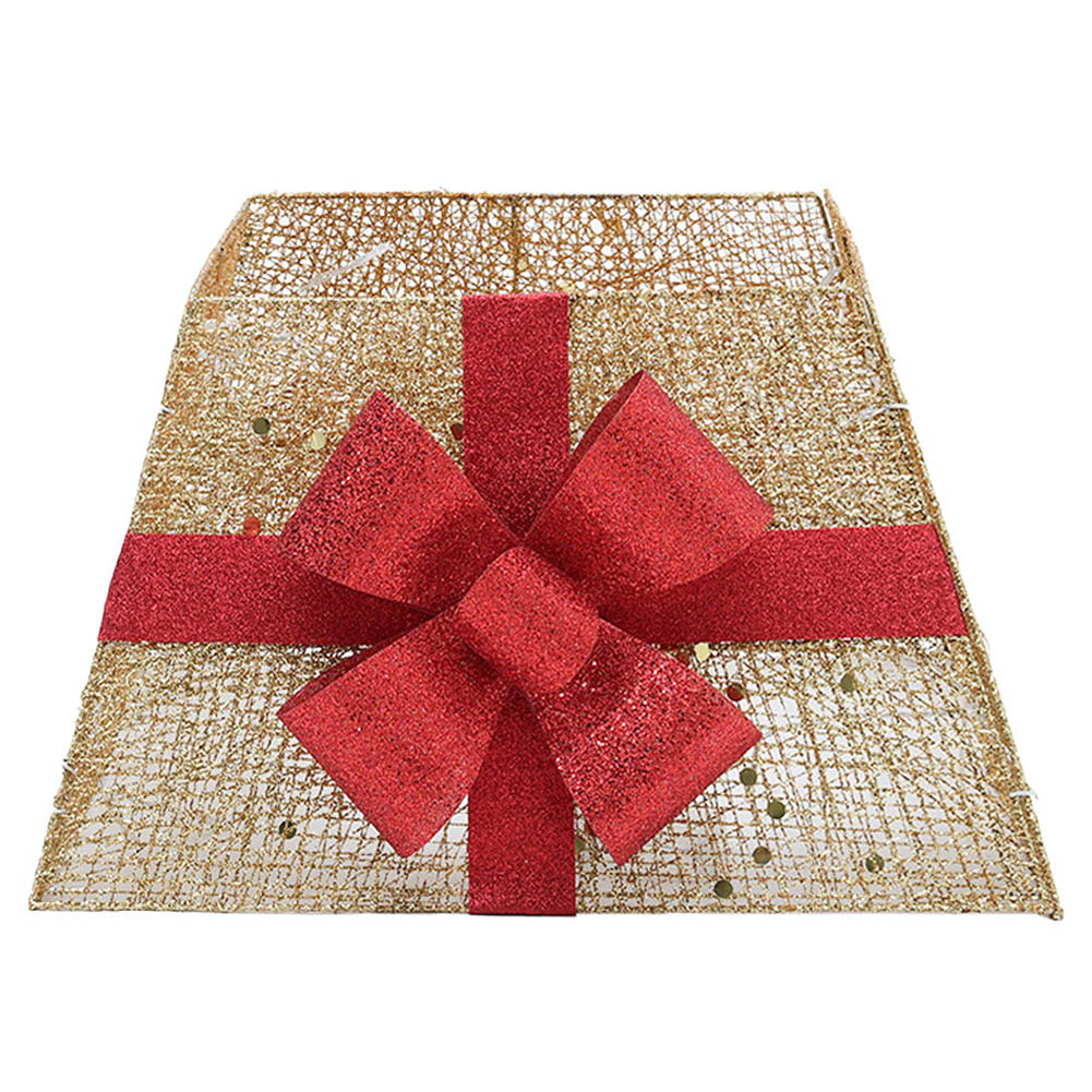Living and Home Gold and Red Square Christmas Tree Collar Basket Image 3
