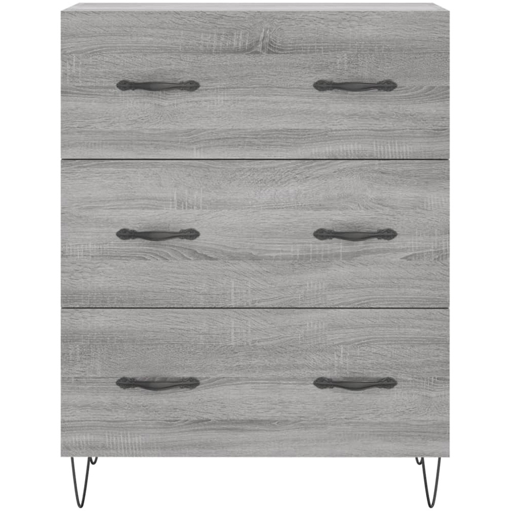 vidaXL 3 Drawer 3 Shelf Grey Sonoma Highboard Image 8