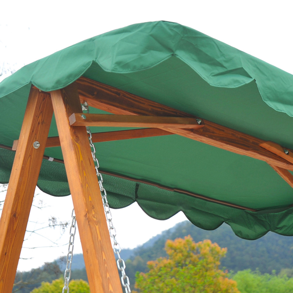 Outsunny 3 Seater Green Wooden Swing Seat Image 4