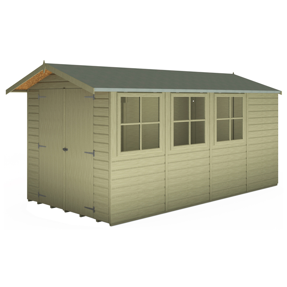 Shire Jersey 13 x 7ft Double Door Pressure Treated Tongue and Groove Shed Image 5