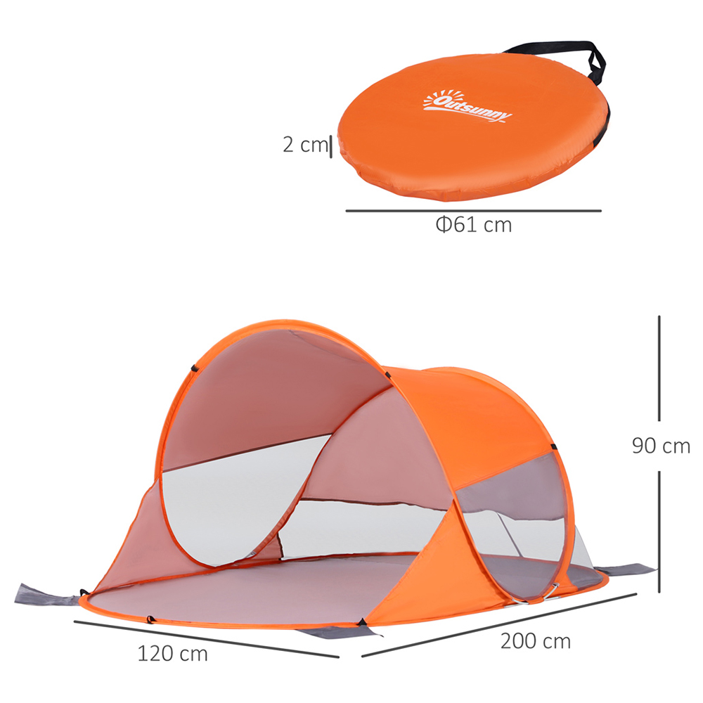 Outsunny Orange Pop-Up Portable Tent Image 6