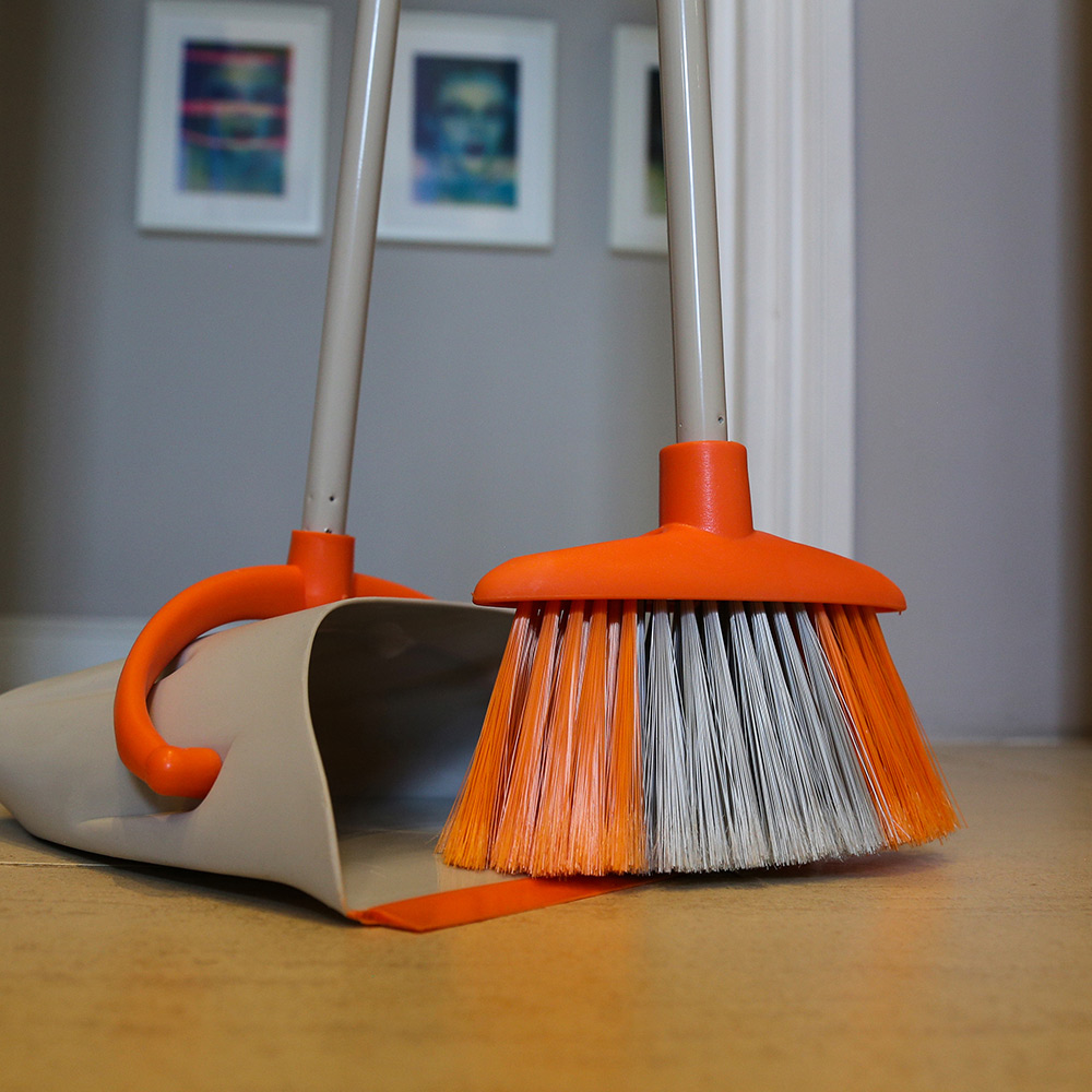 Charles Bentley Brights Orange Lobby Dustpan and Brush Set Image 2