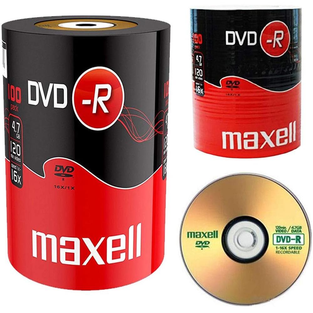 Maxell DVD‑R 4.7GB 16X 120 Minutes Blank Recordable Digital Disc 100 x 2 Pack Spindle Image 3