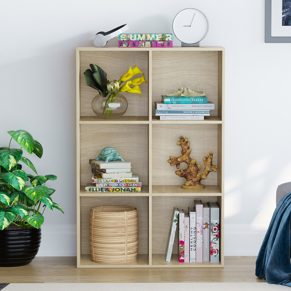 Vida Designs Durham 6 Shelf Oak Cube Storage Unit Image 3
