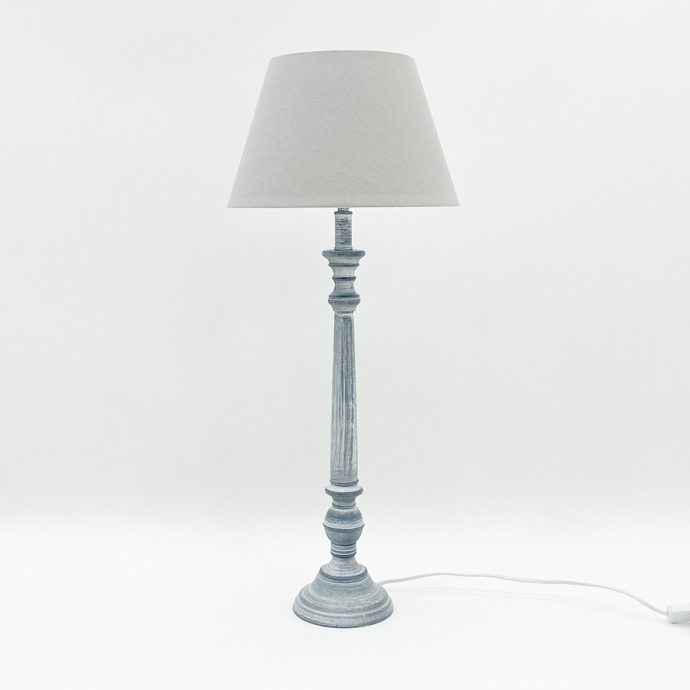 Acacia Home Grey Linen Shade Table Lamp Image 3