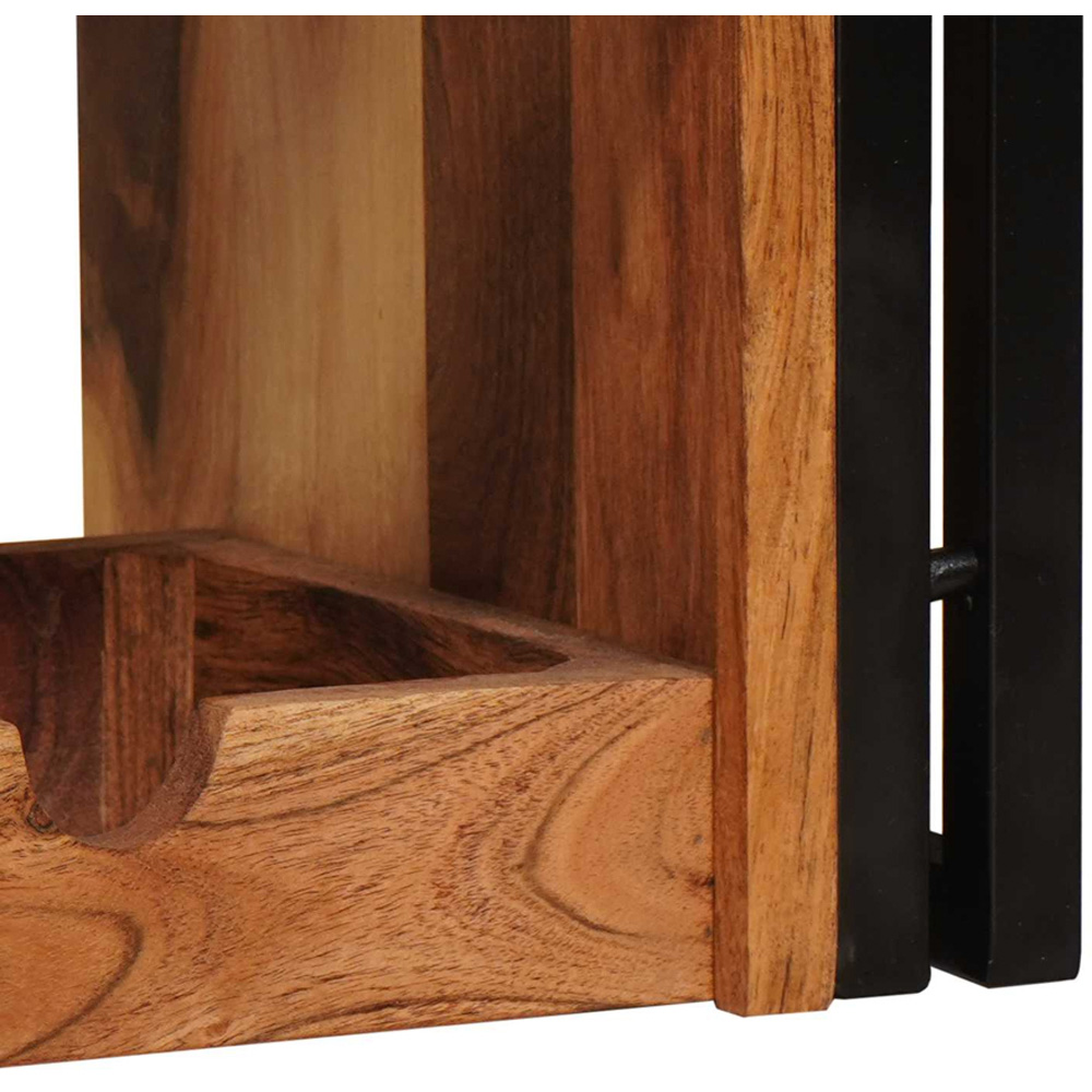 vidaXL 12 Bottle Brown Solid Acacia Wood Wall Mounted Wine Rack Image 7