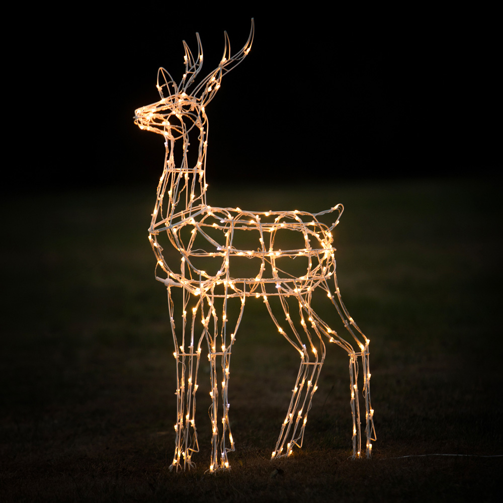 The Christmas Centre 230 LED White Wire Light-Up Stag Reindeer 4ft Image 4