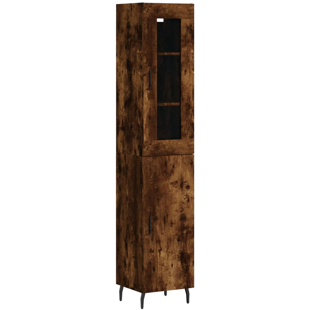 vidaXL 2 Door Smoked Oak Highboard Image 2