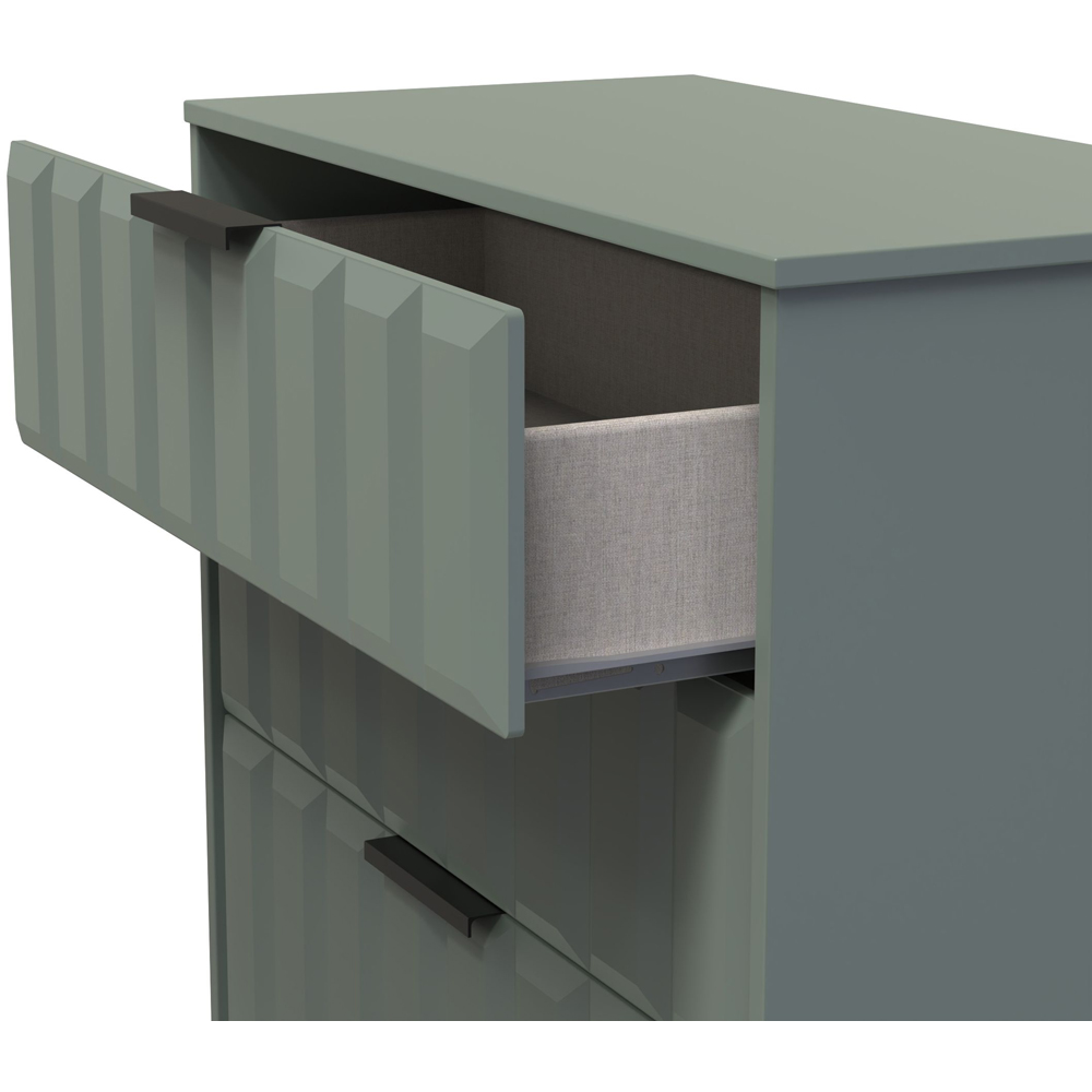 Crowndale New York 3 Drawer Reed Green Deep Chest of Drawers Ready Assembled Image 6