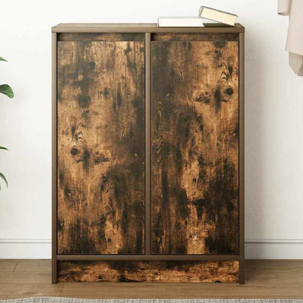 vidaXL 2 Door Smoked Oak Sideboard Image 1