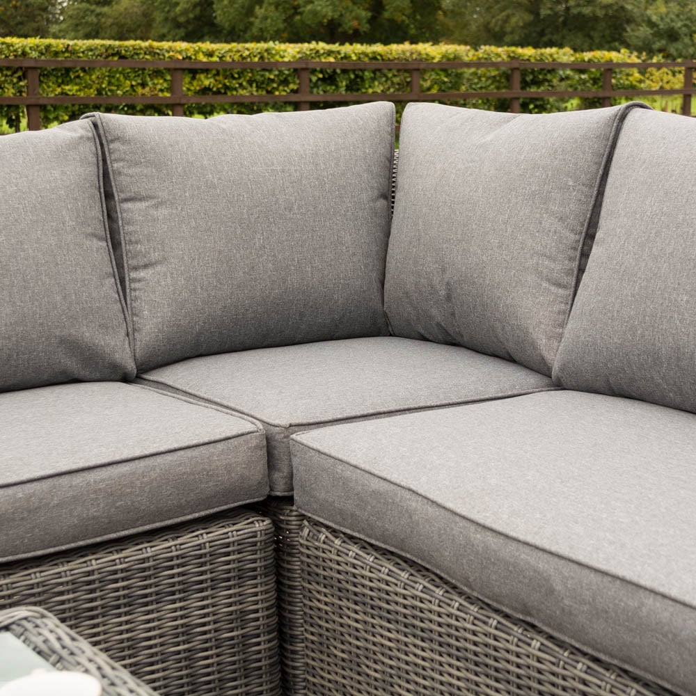 Rowlinson Bunbury 5 Seater Grey Rattan Weave Corner Sofa Set Image 5