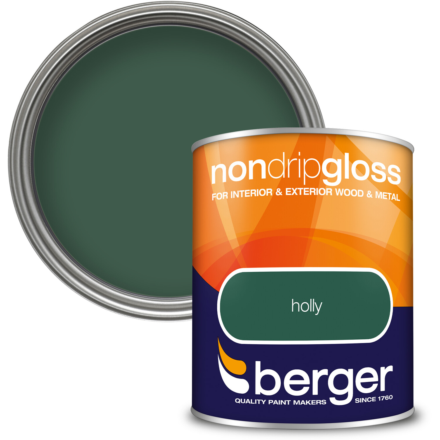 Berger Wood and Metal Holly Non Drip Gloss Paint 750ml Image 1