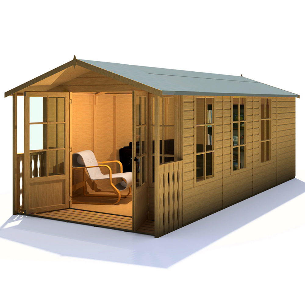 Shire Delmora 8 x 18ft Double Door Traditional Summerhouse Image 2