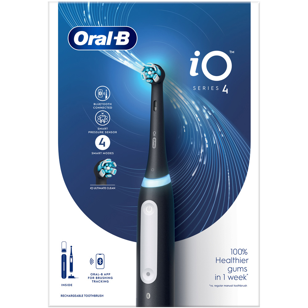 Oral-B iO Series 4 Matte Black Rechargeable Toothbrush Image 1