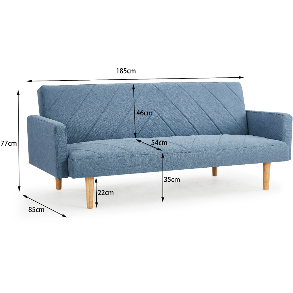Home Detail Ryan 2 Seater Blue Sofa Bed Image 8