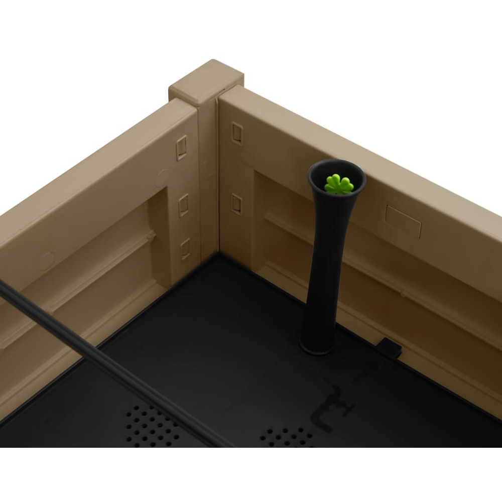 vidaXL Single Shelf Brown Plastic Raised Garden Bed 79 x 45 x 110cm Image 4
