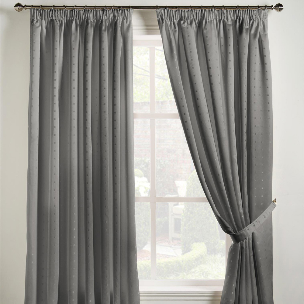 Alan Symonds Madison Silver Taped Top Curtains 117 x 229cm Image 2