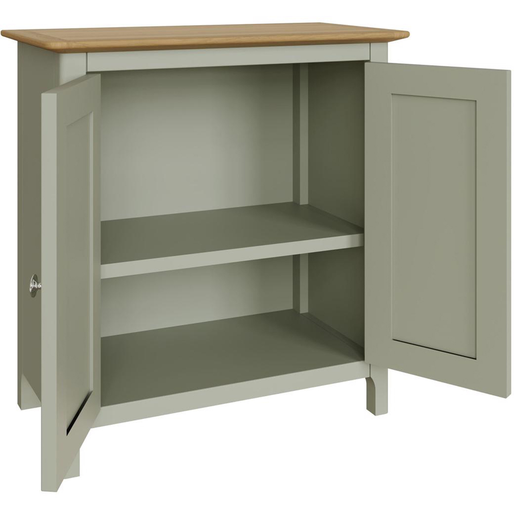 FWStyle Taberno 2 Door Sage Green and Oak Compact Sideboard Image 4