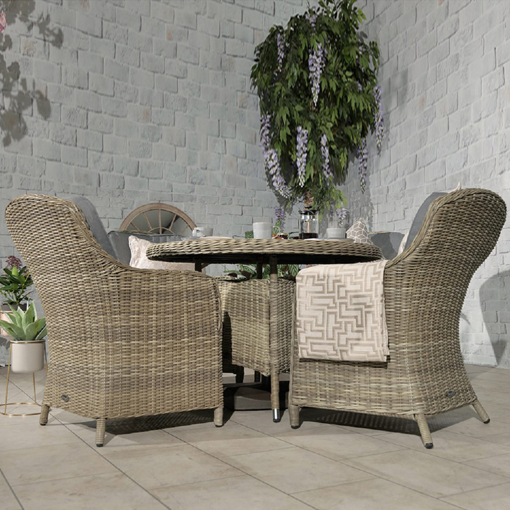 Royalcraft Wentworth Rattan 4 Seater Round Imperial Dining Set Image 8
