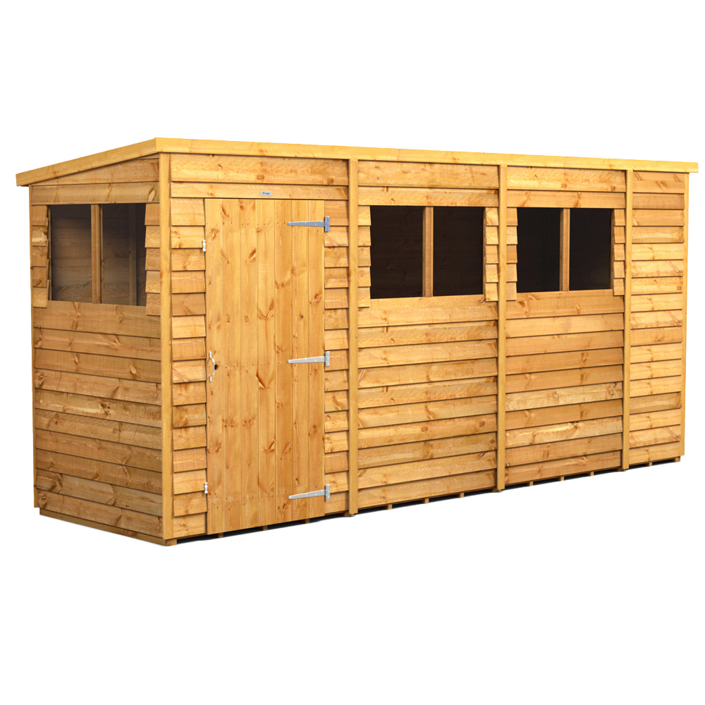 Power 14 x 4ft Overlap Pent Garden Shed Image 1