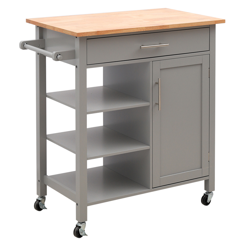 Living and Home Catering Trolley Cart with Cabinet Image 1
