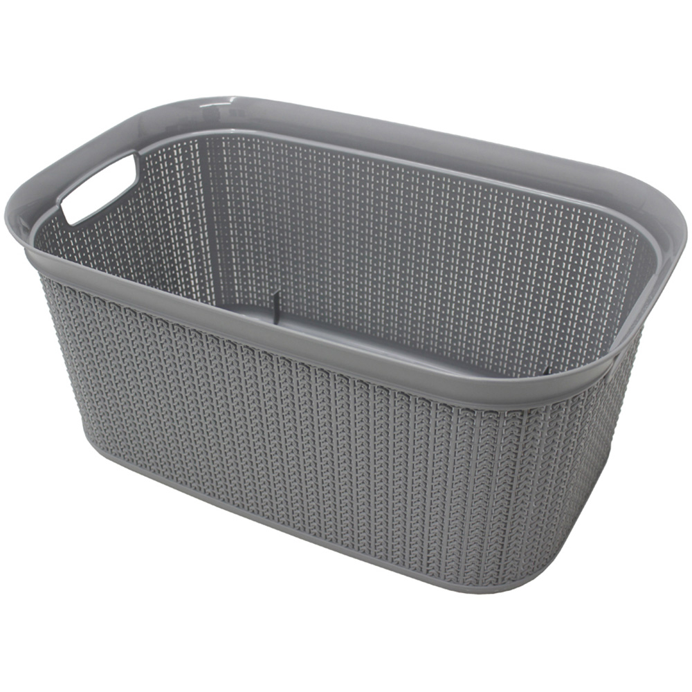 JVL Loop 38L Grey Laundry Basket Image 1
