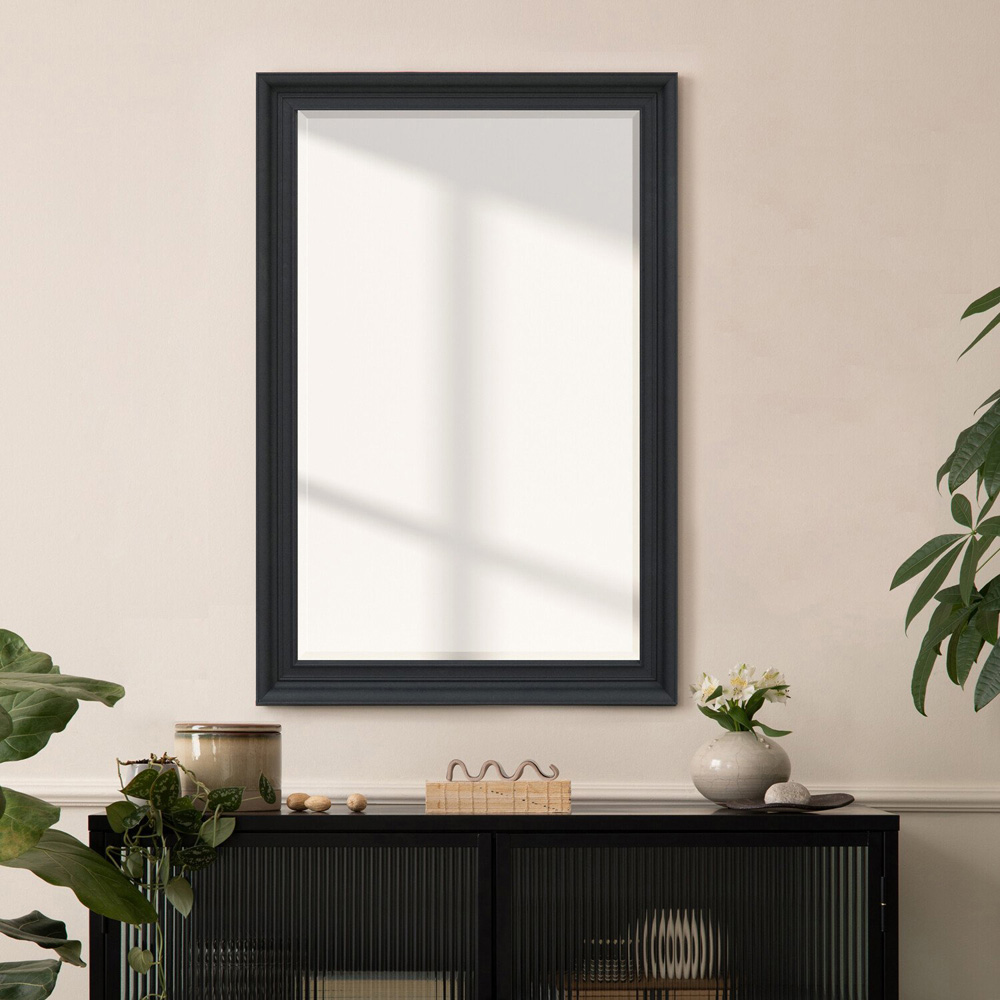 Malvern Bevelled Mirror Black Image 6