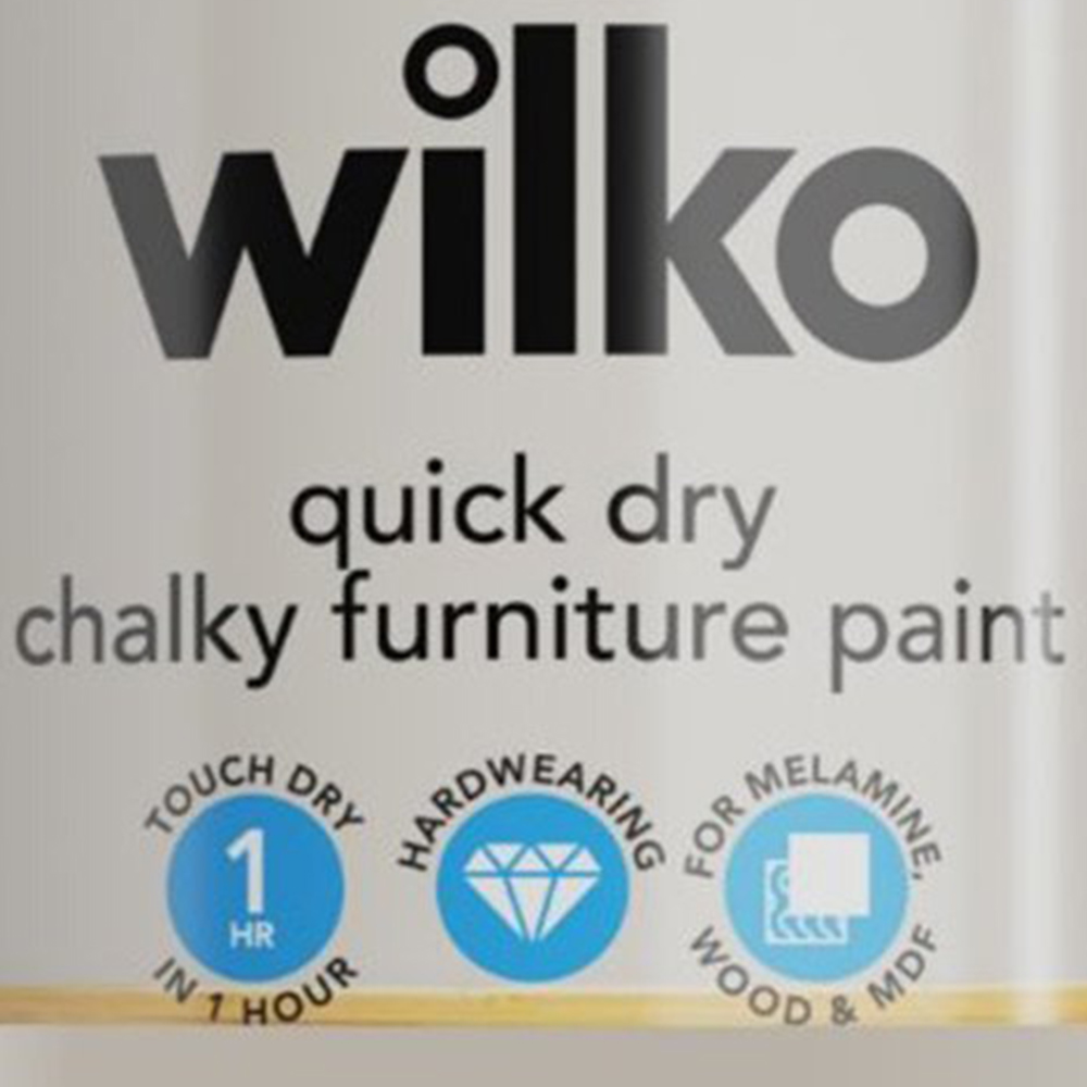 Wilko Quick Dry Perfectly Greige Furniture Paint 750m Image 3