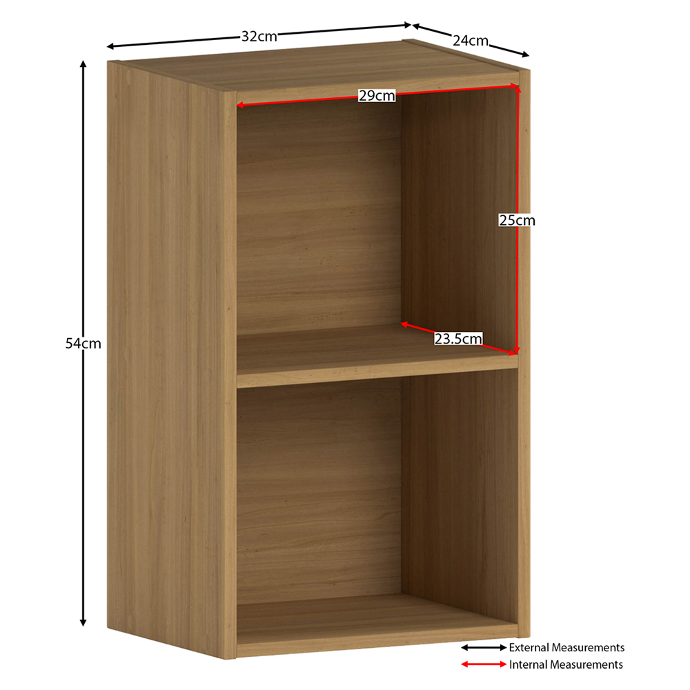 Vida Designs Oxford 2 Shelf Oak Cube Bookcase Image 7