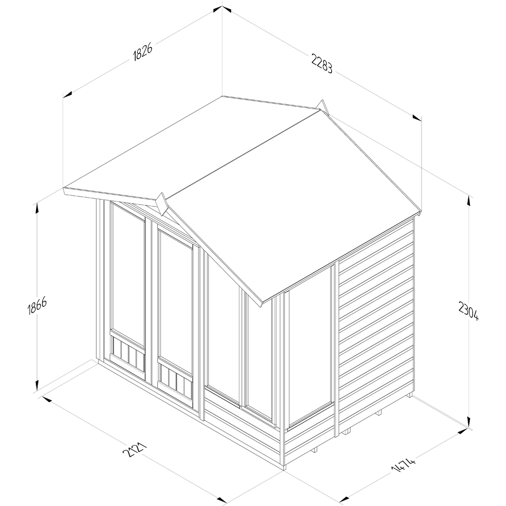 Forest Garden Beckwood 7 x 5ft Single Front Opening Shiplap Apex Summerhouse Image 9