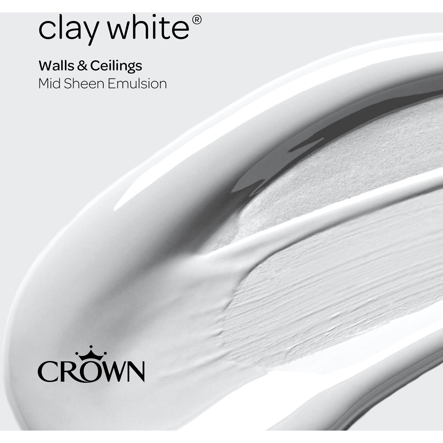 Crown Walls & Ceilings Clay White Mid Sheen Emulsion Paint 2.5L Image 4