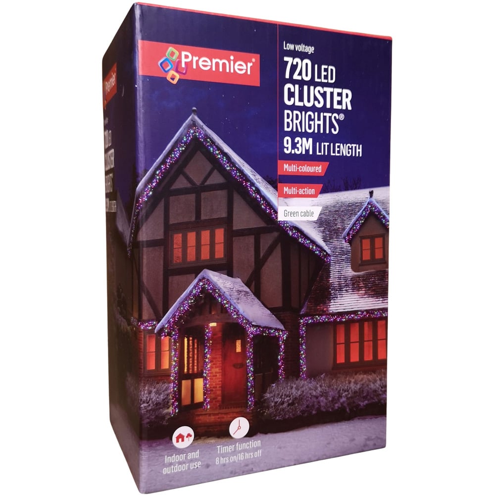 Premier Clusterbrights 720 Multicolour LED Green Cable Cluster Light 9.3m Image 8
