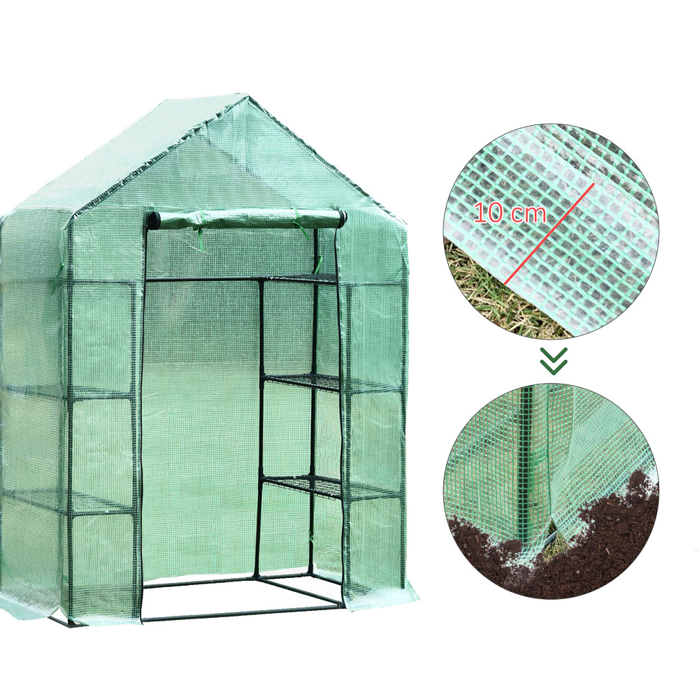 Outsunny Green PE 4.7 x 2.4ft Mini Greenhouse with Shelves Image 6