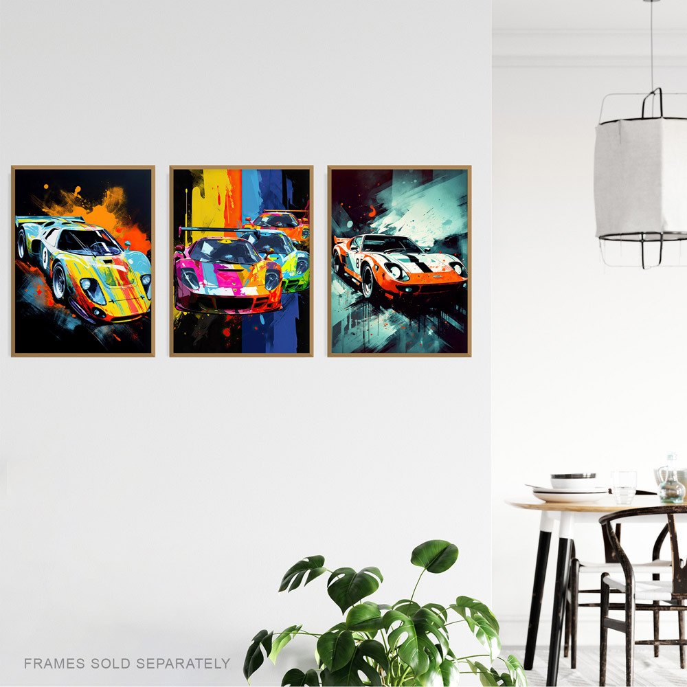 Artery8 Motorsport Grand Prix Racing Colourful Wall Art Print 30 x 41cm 3 Pack Image 3