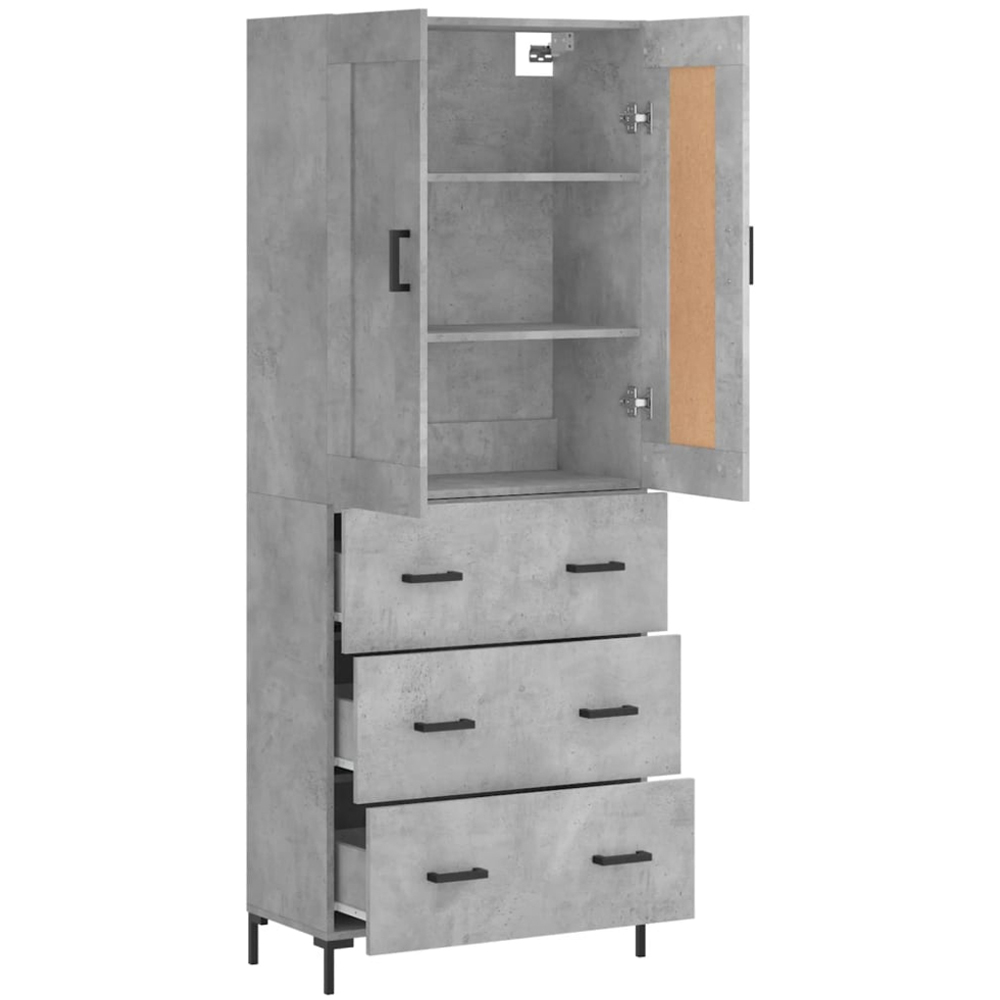 vidaXL 4 Door Grey Highboard Image 4